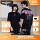 BOY LONDON【白羽入夜】春夏情侶款潮牌朋克時(shí)尚紫外線光變短袖T恤N01914 黑印粉 （玫紅色光變印花） S