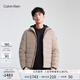 Calvin Klein Jeans秋冬男士簡約印花鴨絨絎縫立領(lǐng)輕暖羽絨服外套J324905 PED-奶咖色 M