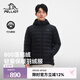 伯希和（Pelliot）戶外輕薄排骨羽絨服女新款800蓬鵝絨男防風外套沖鋒衣內(nèi)膽 【男款】漫暮黑 | 95%白鵝絨 S