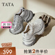 他她（TATA）2025秋商場同款時(shí)尚休閑百搭女老爹鞋新款CZX02CM5 灰/銀 38
