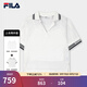 FILA Emerald斐樂(lè )女子上衣兩件套2025夏季新款時(shí)尚蕾絲短袖POLO衫 標準白-WT M 165/84A/M