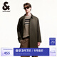 杰克·瓊斯（JACK&JONES）男裝春秋寬松百搭舒適內(nèi)里格紋裝飾長款翻領(lǐng)風(fēng)衣外套男224321008 黑橄欖E06常規(guī)黑橄欖E06 M 175