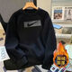 DOTSWOOSH-NIke-NIKE剪標一折撿漏秋冬季男女衛衣運動(dòng)打底圓領(lǐng)休閑外套 耐克耐克-加絨款黑色（虛勾） 4XL 耐克-4XL 體重170-190