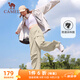 駱駝（CAMEL）直筒梭織工裝長(cháng)褲女防潑水百搭傘兵褲 C24CA6L6619 淡卡其 S