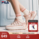 FILA 斐樂官方女鞋秋季新款板鞋蘿卜鞋厚底面包鞋休閑鞋運(yùn)動鞋子 奶白/煙玫瑰粉-GR 36.5