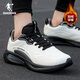 喬丹男鞋運動(dòng)鞋男2025冬季新款皮面防水加絨跑步鞋男保暖軟底棉鞋子男 象牙白/煤灰色 42