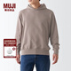 無(wú)印良品（MUJI）  男式 緊密編織毛圈 套頭衛衣 連帽衛衣 潮流 ABI09A2A 淺灰棕色 M 170/92A