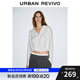 UR2025秋季新款女裝流動(dòng)哲學(xué)潮流扭結(jié)條紋罩衫襯衫UWJ250058 本白條紋 (面料微透) XS