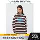 UR2025秋季新款女裝琥珀流光風(fēng)撞色條紋植絨刺繡T恤UYL450236 多色 S