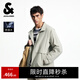 杰克·瓊斯（JACK&JONES）25年男裝秋季外套男休閑純色寬松拉鏈口袋長(cháng)袖簡(jiǎn)約立領(lǐng)外套上衣 C02倫敦霧 M （175）