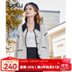 百圖betu女裝秋季新款短外套翻領(lǐng)小香風(fēng)撞色邊格紋外套女2309T57 米白 M
