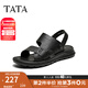 他她（TATA）2025夏商場(chǎng)同款時(shí)尚百搭厚底涼鞋男新款73X01BL5 黑色 40