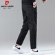 皮爾卡丹（pierre cardin）商務(wù)休閑褲男春秋季修身直筒褲男士彈力高端褲子男裝 黑色 34