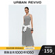 UR2025夏季新款女裝休閑簡(jiǎn)約百搭無(wú)袖長(cháng)裙連衣裙UWB750002 深灰花灰 S