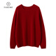 帕什 一線(xiàn)成衣羊絨衫女100山羊絨25新款無(wú)縫針織薄款寬松上衣 NSC-038 石榴紅 均碼