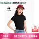 熱風(fēng)（Hotwind）半高領(lǐng)短袖上衣2025年夏季新款女士氣質(zhì)修身打底T恤上衣 01黑色 L