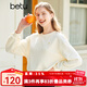 百圖betu女裝春夏新款衛(wèi)衣圓領(lǐng)長袖落肩寬松衛(wèi)衣女2302T81 淺杏色 M