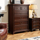 美式鄉村實(shí)木六斗柜復古胡桃色斗柜家用抽屜柜邊柜收納柜儲物柜 單排拉手/全實(shí)木六斗柜/80*40*110CM