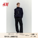 H&M男裝針織衫秋季舒適時尚氣質(zhì)柔軟圓高領(lǐng)套衫1172262 深藍(lán)色 175/108
