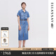 歌力思（ELLASSAY）ELLASSAY歌力思2023早春新品開叉襯衫式牛仔連衣裙女EWW341N03300 深牛仔藍(lán) XS
