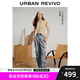 UR七夕【鐘楚曦聯(lián)名款】2025秋季新款女休閑超長(cháng)牛仔長(cháng)褲UYL850174 淺紫藍 27