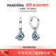 潘多拉（PANDORA）藍色蝴蝶環(huán)形耳環(huán)琺瑯工藝春季浪漫時(shí)尚個(gè)性生日禮物送女友 藍色蝴蝶環(huán)形耳環(huán) 均碼