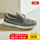 斯凱奇（Skechers）男鞋夏季新款網(wǎng)面一腳蹬穿脫輕便透氣軟底休閑鞋帆船鞋健步鞋男 灰色-GRY 43