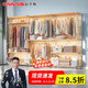 歐奈斯ONNAIS衣柜家用臥室簡(jiǎn)易組裝金屬一體組合出租屋衣帽間不銹鋼木掛衣櫥柜 長(cháng)衣款-長(cháng)60寬*41高*170cm【主架】