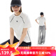 雲上生活【城市漫游T】分割撞色短款顯瘦插肩袖短袖女T恤2025夏季T0336 云白色 M （建議100-115斤左右）