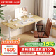 樂(lè)歌【新品】電動(dòng)升降桌坐站交替站立辦公桌青少年學(xué)習(xí)桌寫(xiě)字桌 實(shí)木橡膠木|白腿+原木色桌板 1.2*0.6m桌板【新品EM3】