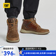 CAT卡特休閑鞋男鞋25秋新品皮面防滑耐磨休閑中幫靴P110009O3MDC36 棕色 42