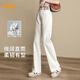 JEEP2025秋冬新款全棉牛仔褲女直筒小個(gè)子高腰顯瘦長(cháng)褲米白色 常規M