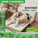 全友家居橡木實(shí)木沙發(fā)床一體兩用2025新款小戶(hù)型客廳家用直排布藝沙發(fā) 紅橡木|1.53米沙發(fā)床