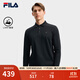 FILA 斐樂(lè )官方男子針織長(cháng)袖POLO衫2025秋季新款時(shí)尚休閑基礎上衣 正黑色-BK XL 180/100A/XL