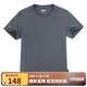AKSERIESAK男裝夏季新款輕復古簡(jiǎn)約百搭繡花光板休閑短袖T恤男2300001 青灰 M