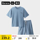蕉內(nèi)棉棉509H男士家居服短袖短褲套裝夏季可外穿棉感軟牛仔T恤休閑風(fēng)