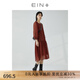 EIN言文藝休閑優(yōu)雅氣質(zhì)雪紡千鳥(niǎo)格印花短袖連衣裙女夏季新款 珊瑚紅 M