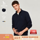 哈吉斯（HAZZYS）男裝 秋款日常休閑上衣半開襟立領套頭衛(wèi)衣男ABTZE0BDF33 深藏青色DN L (175/96A 48)