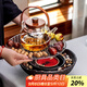 高茗（gaoming）電圍爐煮茶家用室內全套網(wǎng)紅電陶爐煮茶器煮茶爐中式插電烤茶套裝 陶石爐+烤網(wǎng)+素風(fēng)壺 900ml