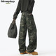 MMOPTOP重磅戶(hù)外水洗迷彩牛仔褲子男秋季垂感寬松闊腿褲M(mǎn)NZK21迷彩XL
