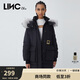 金羽杰冬季新潮羽絨派克服女中長(cháng)款大毛領(lǐng)連帽拼接羽絨服女士Y21806161