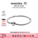潘多拉（PANDORA）硬糖手鏈925銀柱形扣簡約diy蛇骨鏈情侶款生日禮物送女友