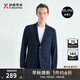 勁霸男裝 男士春夏新款格紋印花商務(wù)單西服套裝|BXFG1903 深蘭(修身版) L