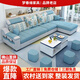 夢(mèng)春緣 沙發(fā)布藝客廳整裝家具三人位科技布實(shí)木框架沙發(fā)現代簡(jiǎn)約小戶(hù)型 【棉麻布乳膠版】 四人位2.7米+腳踏0.6米
