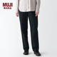 無(wú)印良品（MUJI）女式 牛仔 直筒褲 女款褲子 純棉全棉 黑色 2A 24inch 160/60A