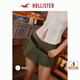 HOLLISTER25秋季新款辣妹學院風亞麻混紡百褶裙褲女裝KI343-5098 深橄欖綠 XS (160/64A)標準版