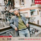 Levi's?SilverTab?25年春夏新款男士美式復古破洞牛仔夾克外套 藍灰 004GK-0001 M