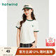 熱風(fēng)（Hotwind）短袖t恤女夏季新款女士撞色插肩撞色休閑舒適透氣上衣 03米色 M