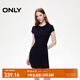 ONLY2025秋季新款金屬裝飾收腰捏褶短裙T恤裙連衣裙女|125161021 H1Z黑色 M