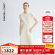 朗姿【蘭亭敘】真絲提花長(cháng)裙氣質(zhì)設計2025年夏季新款高級感連衣裙 米白色 L